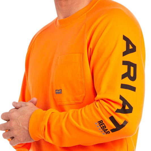 Ariat Rebar Manga Larga Naranja 10037643