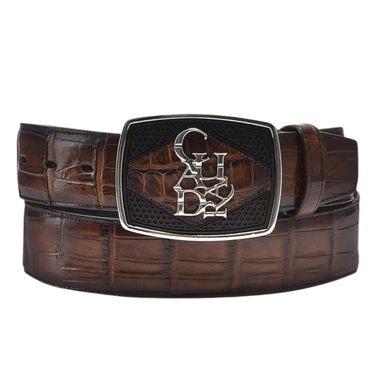 Cinto Cuadra Imperio Cocodrilo Americano Arena CV500AL