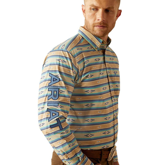 Camisa Ariat Team Peer Khaki/Blue 10054731