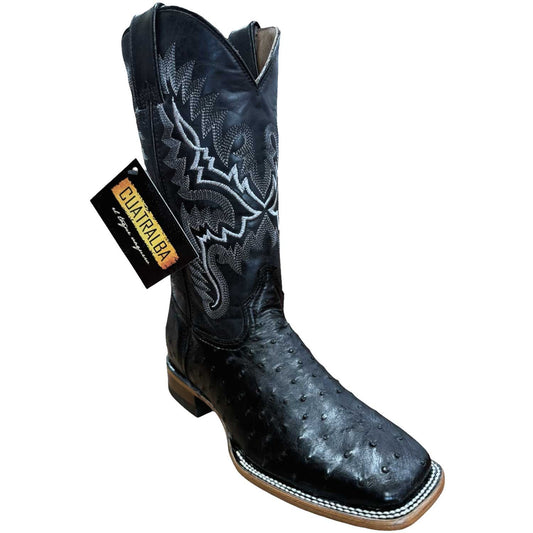 Botas Cuatralba Avestruz Negra H-63 cj 900