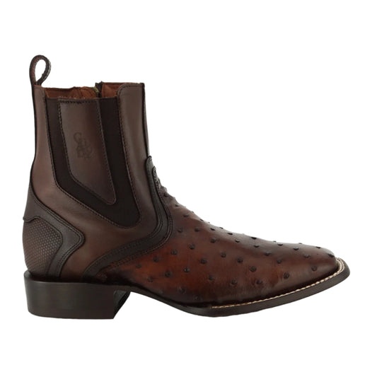 Botin Cuadra Avestruz Moroni Castaño 3Z2MA1 cj 888