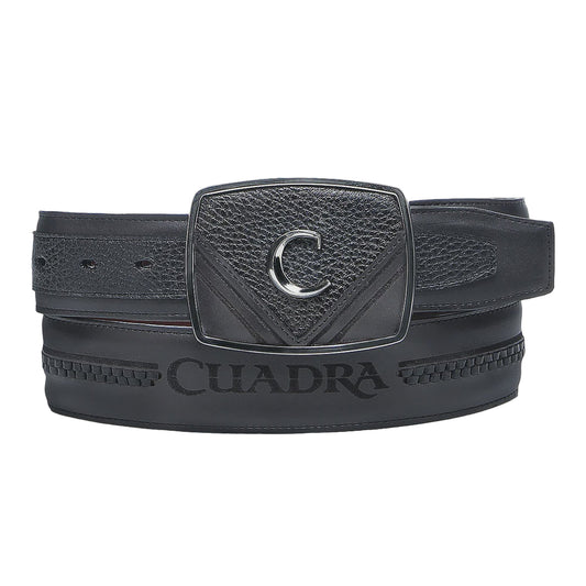 Cinto Cuadra Venado Italiano Negro CV507VE