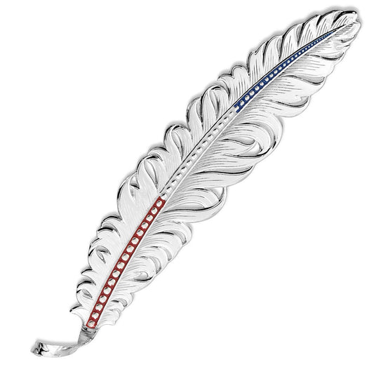 Pluma Montana para Sombrero Rojo, Blanco y Azul HF4059RWB