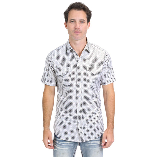 Camisa Platini Jeans Manga Corta Aztec Blanca PGW10640