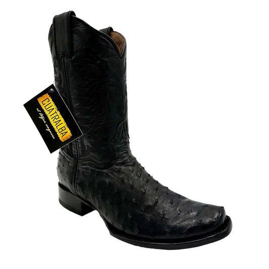 Bota Cuatralba Avestruz Negro H60 Cj 6