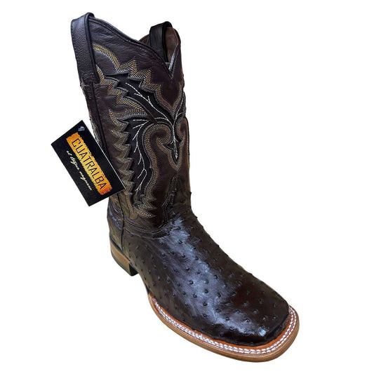 Botas Cuatralba Avestruz Chocolate H62 cj 386
