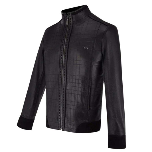 Chamarra Cuadra Caballero Borrego Negra H293BOA