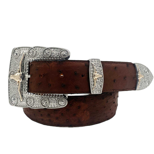 Cinto Cuatralba Avestruz 1ra Cafe