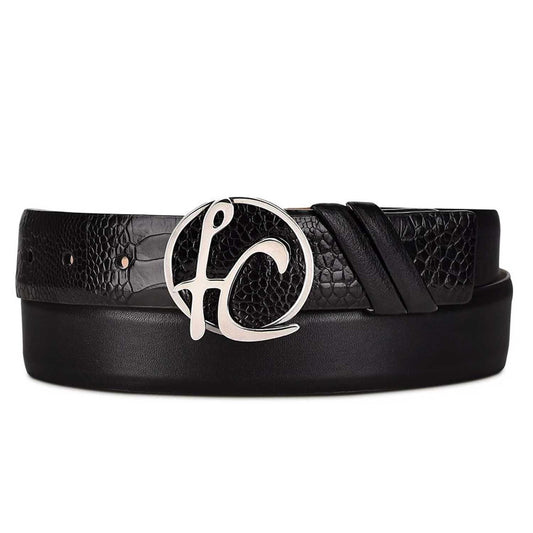 Cinto Cuadra Pata Avestruz Negro CS537PA