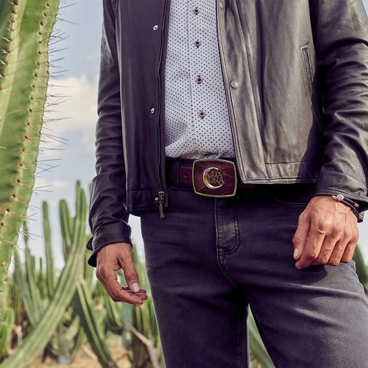 Cinto Cuadra Moroni Castaño Avestruz CV499A1