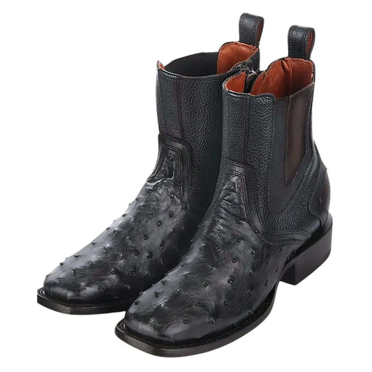 Botines Cuadra Avestruz Negro 3Z2MA1 cj 821
