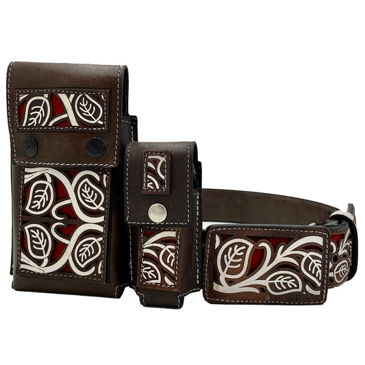 Combo Cinto Cincelado Blanco/Rojo C-2