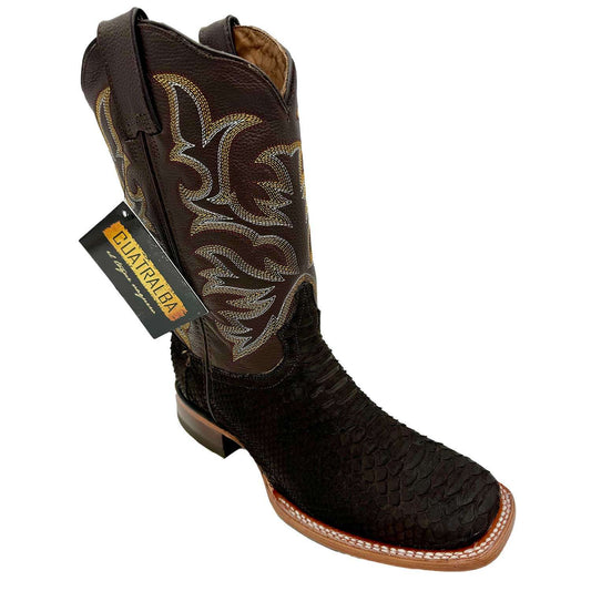 Botas Cuatralba Python Cafe Brillante H62 cj 10066
