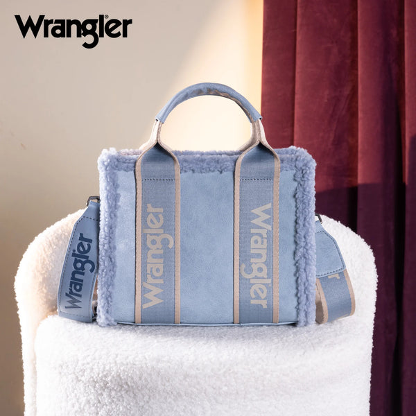 Canvas Tote Wrangler Sherpa Small Blue WG181-8120SJN
