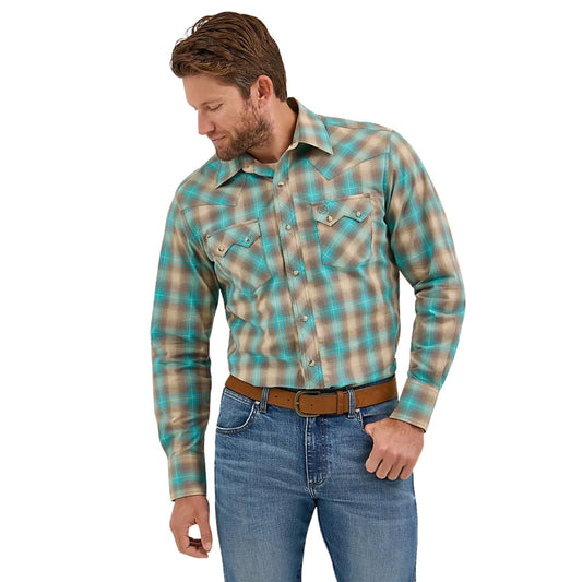 Camisa Wrangler Retro Tan/Aqua 112369551
