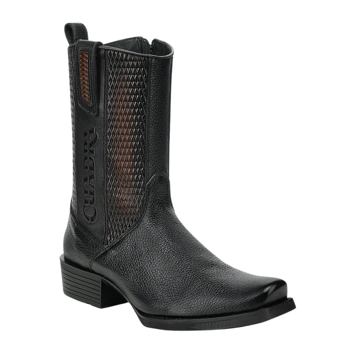 Botas Cuadra de Soft Grain Italiano Negro 1J4HVE cj 297