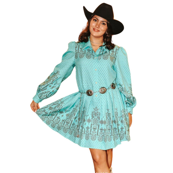 Vestido Lucky & Blessed Aztec Jade DR539-JDE