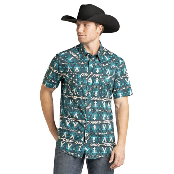 Rock &amp; Roll Aztec Green Shirt BMN3S07152