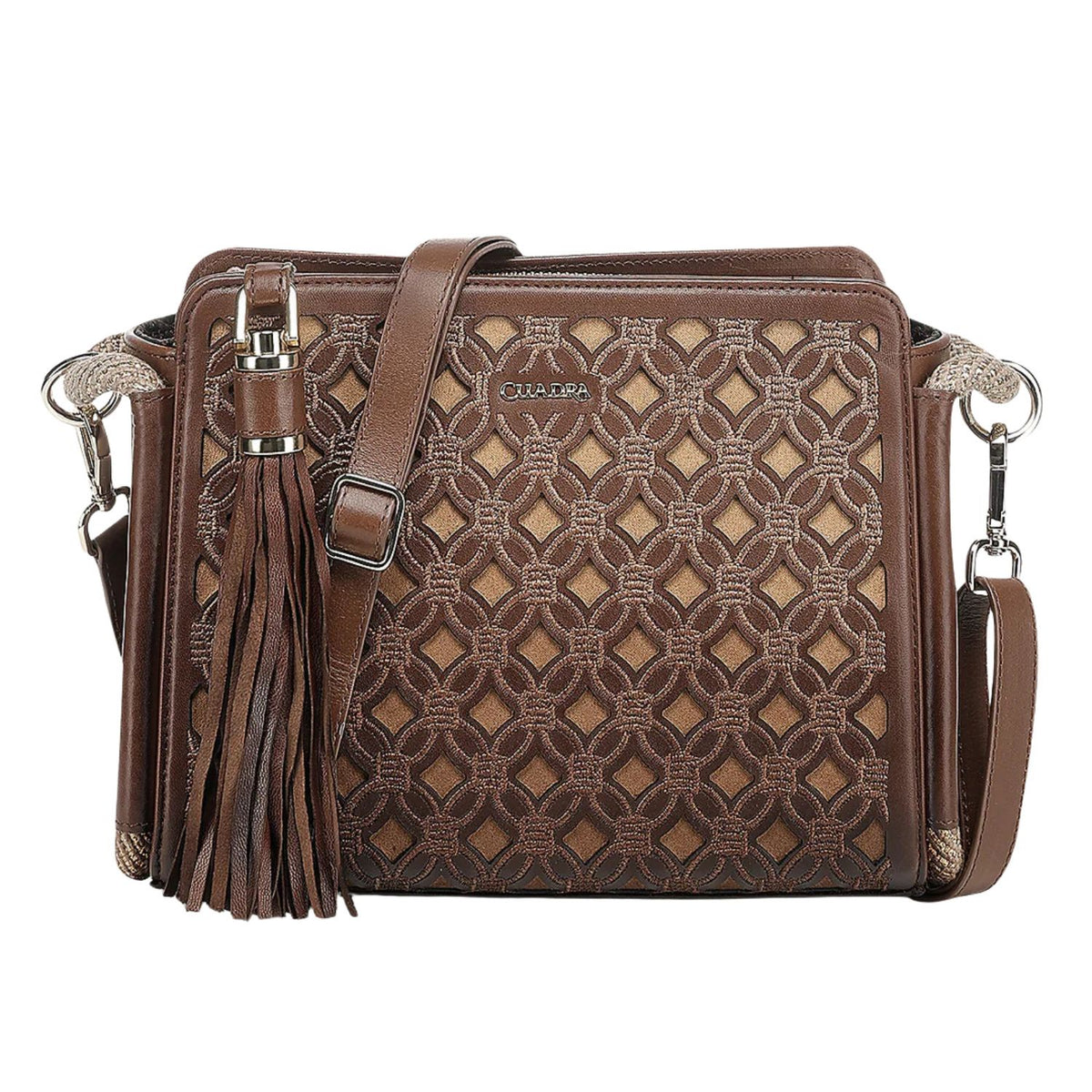 Bolsa Cuadra Dama Azteca Cowhide Miel BOD3WRS