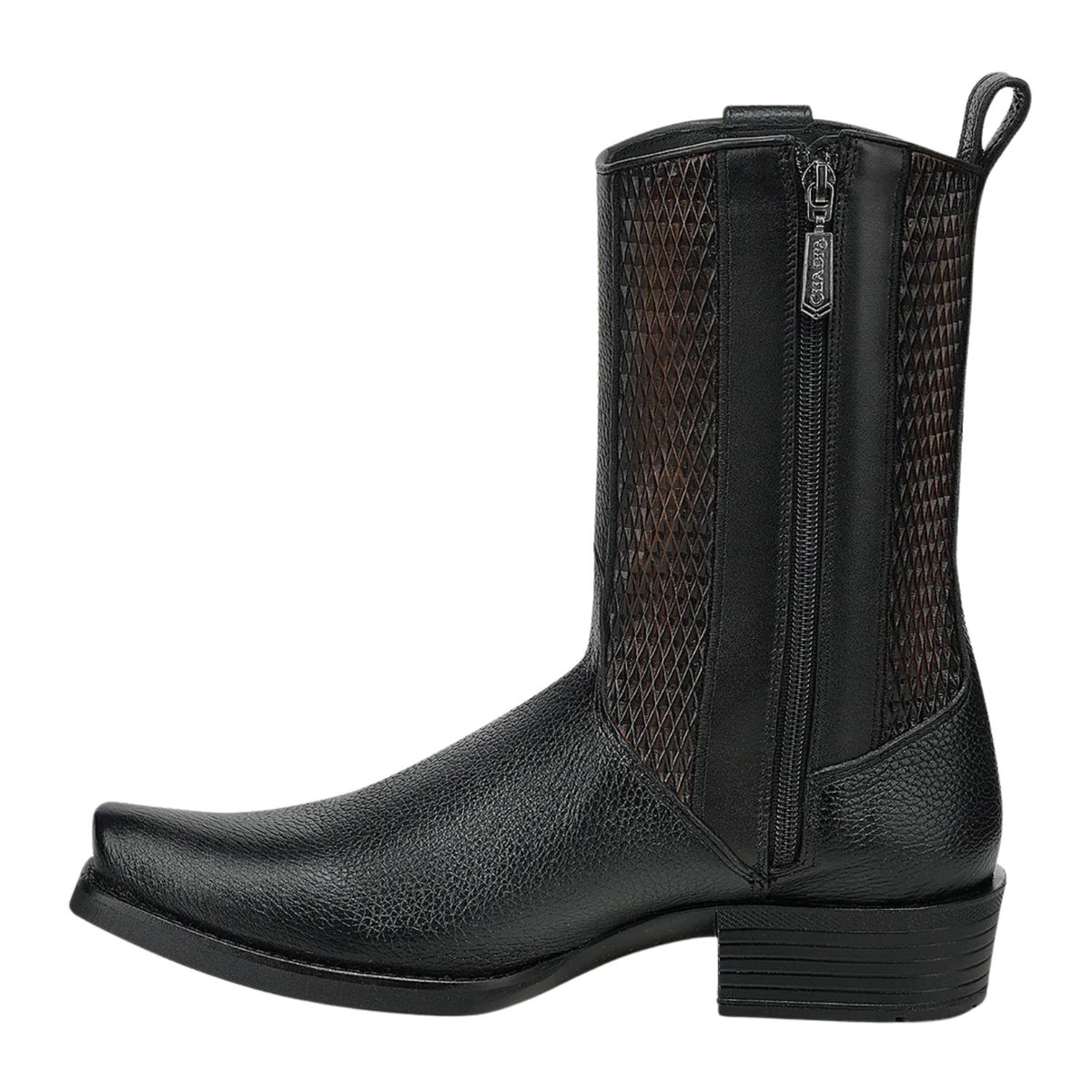 Botas Cuadra de Soft Grain Italiano Negro 1J4HVE cj 297