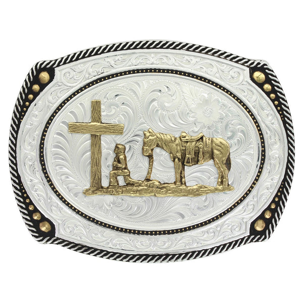 Montana Silversmiths Cowboy on the Cross Buckle 31210-731