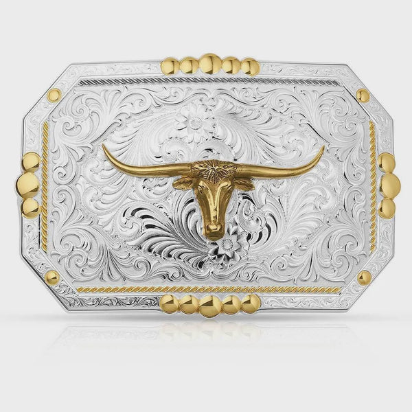 Hebilla Montana Silversmiths Principle Longhorn Showpiece 45410-767M