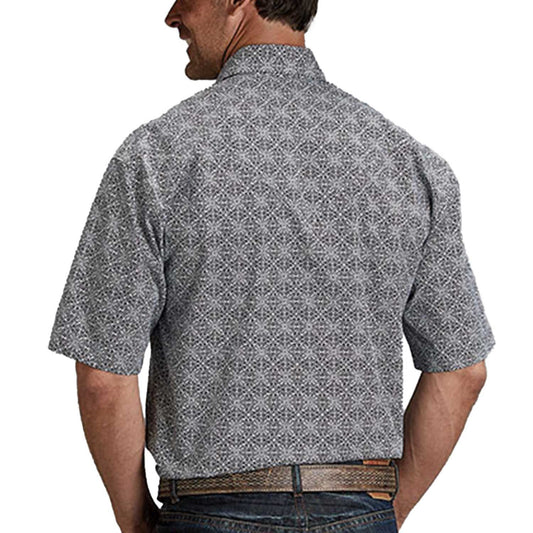 Camisa Stetson Manga Corta Ornamento Azul 0425-2050