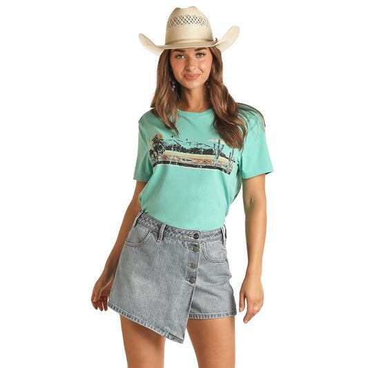 Rock & Roll Playera Turquesa Mountain  RRUT21R12K