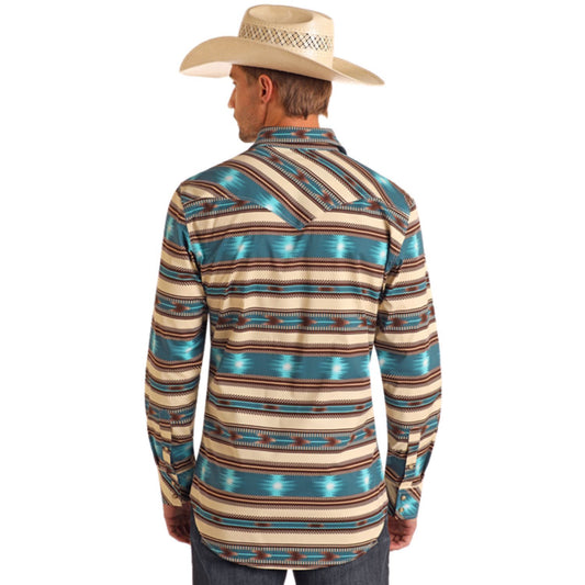 Rock &amp; Roll Aztec Blue Shirt BMN2S05854