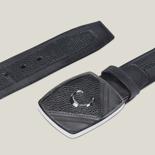 Cinto Cuadra Venado Italiano Negro CV507VE