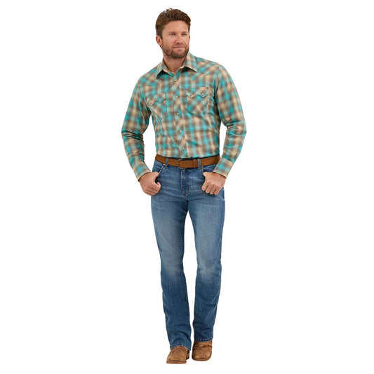 Camisa Wrangler Retro Tan/Aqua 112369551