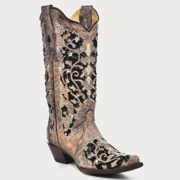 Corral Women's Crystal Flower Boots A3569