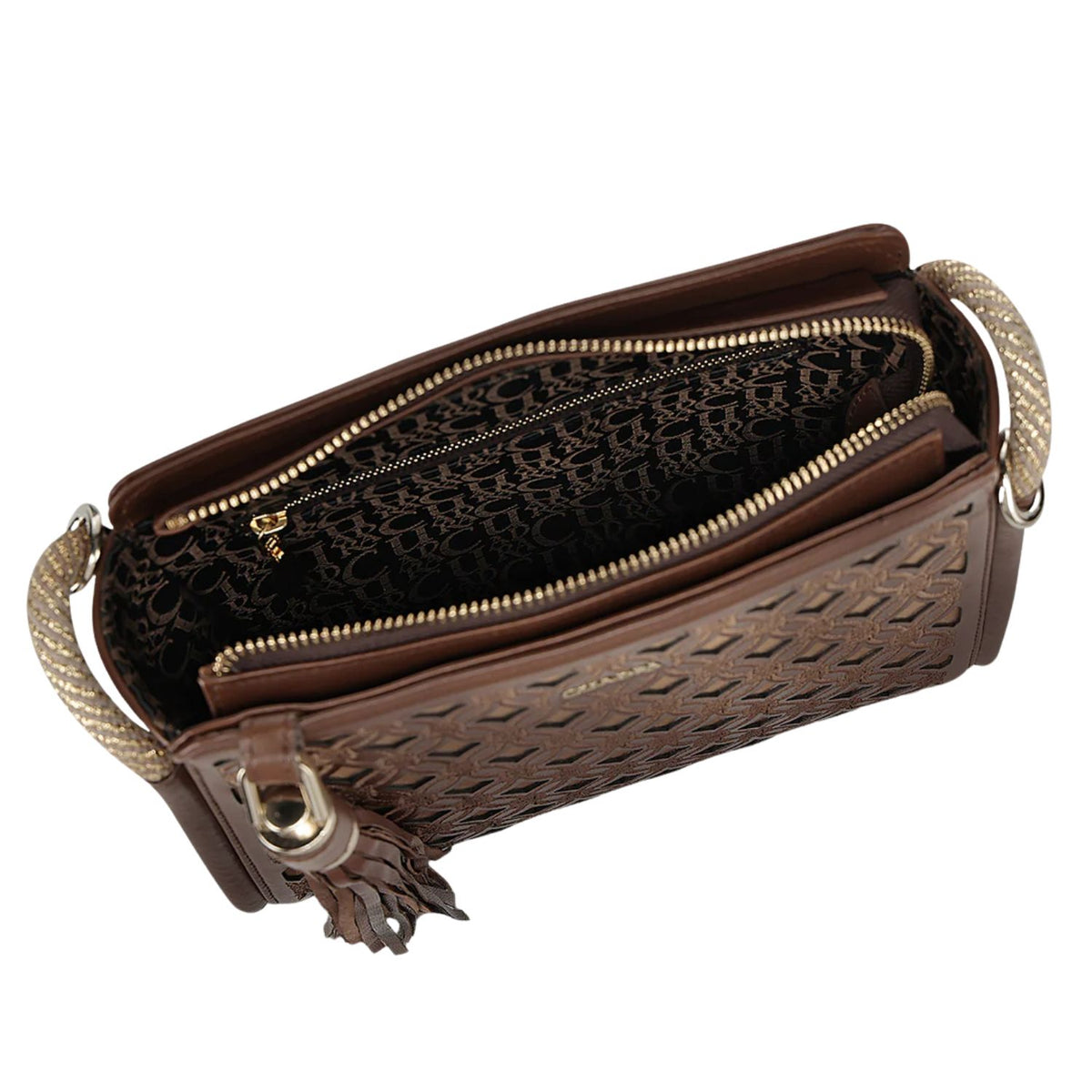 Bolsa Cuadra Dama Azteca Cowhide Miel BOD3WRS