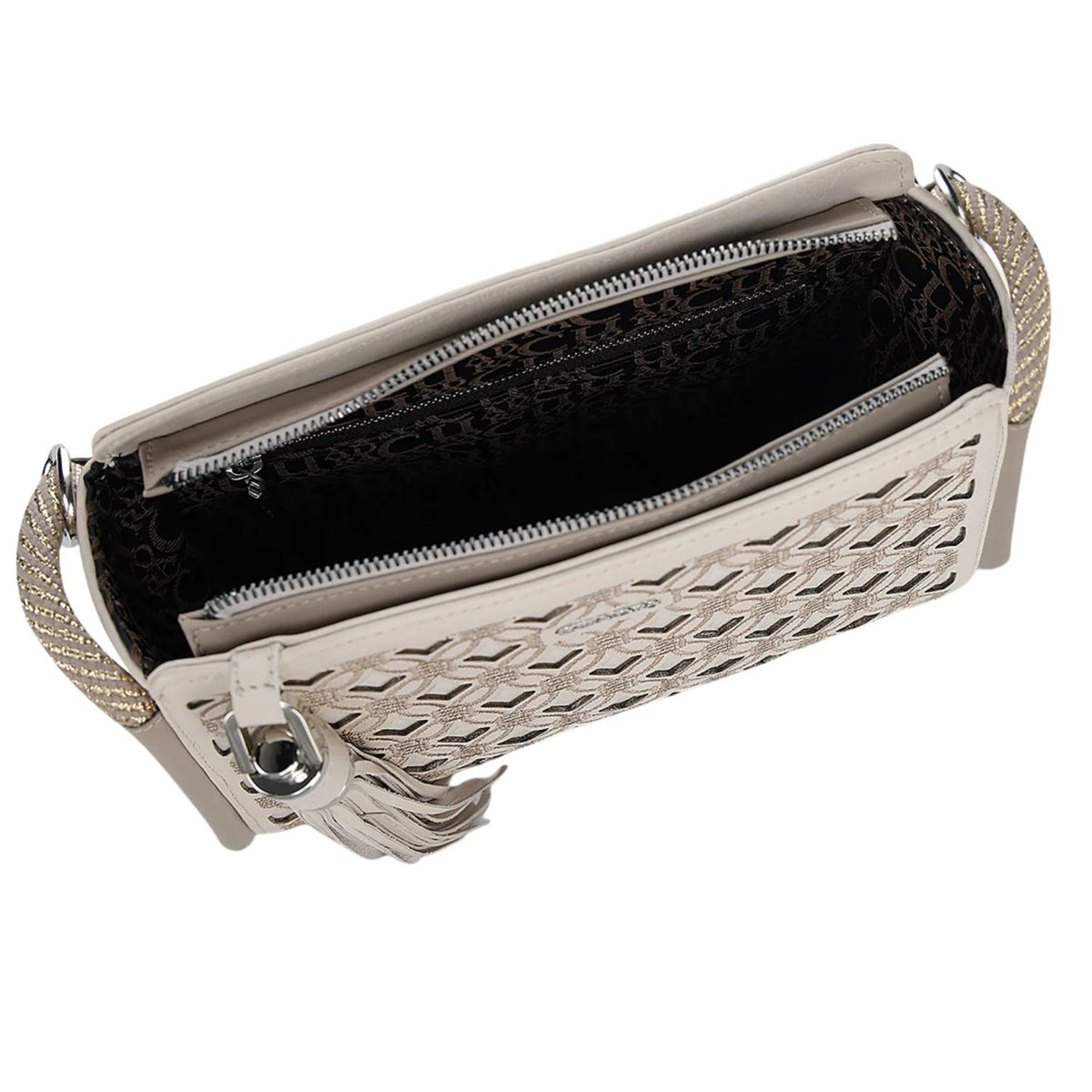 Bolsa Cuadra Dama Azteca Cowhide Blanca BOD3WRS