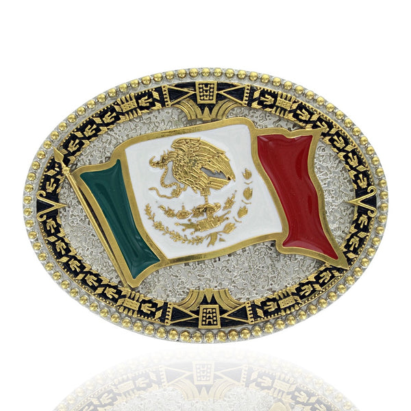 Hebilla Montana Silversmiths Bandera Mexicana A855