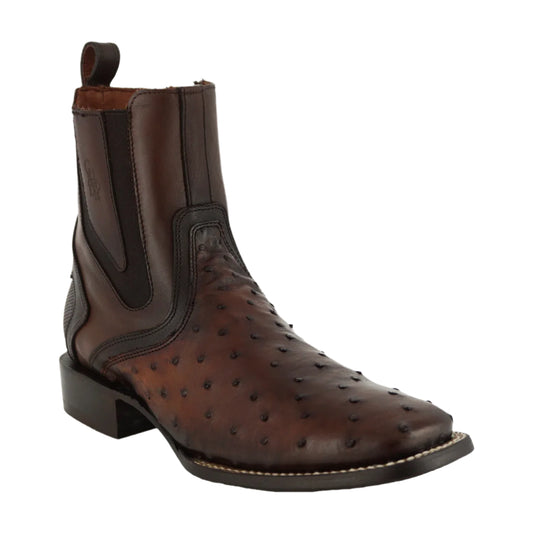 Botin Cuadra Avestruz Moroni Castaño 3Z2MA1 cj 888