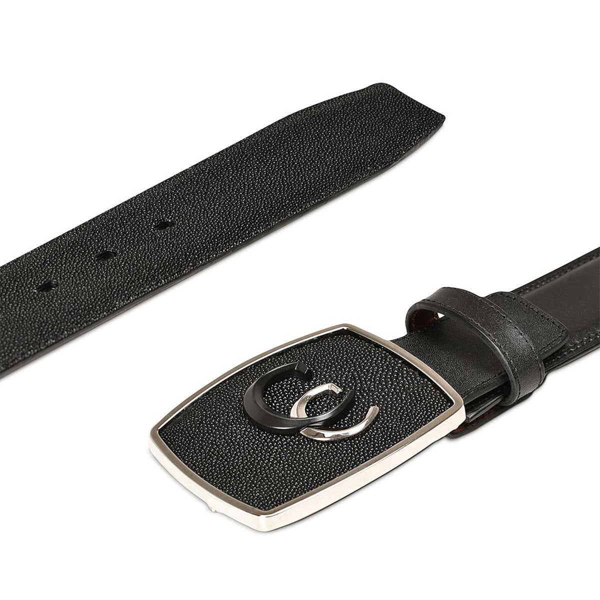 Cuadra Men's White Spot Black Belt CV496MA