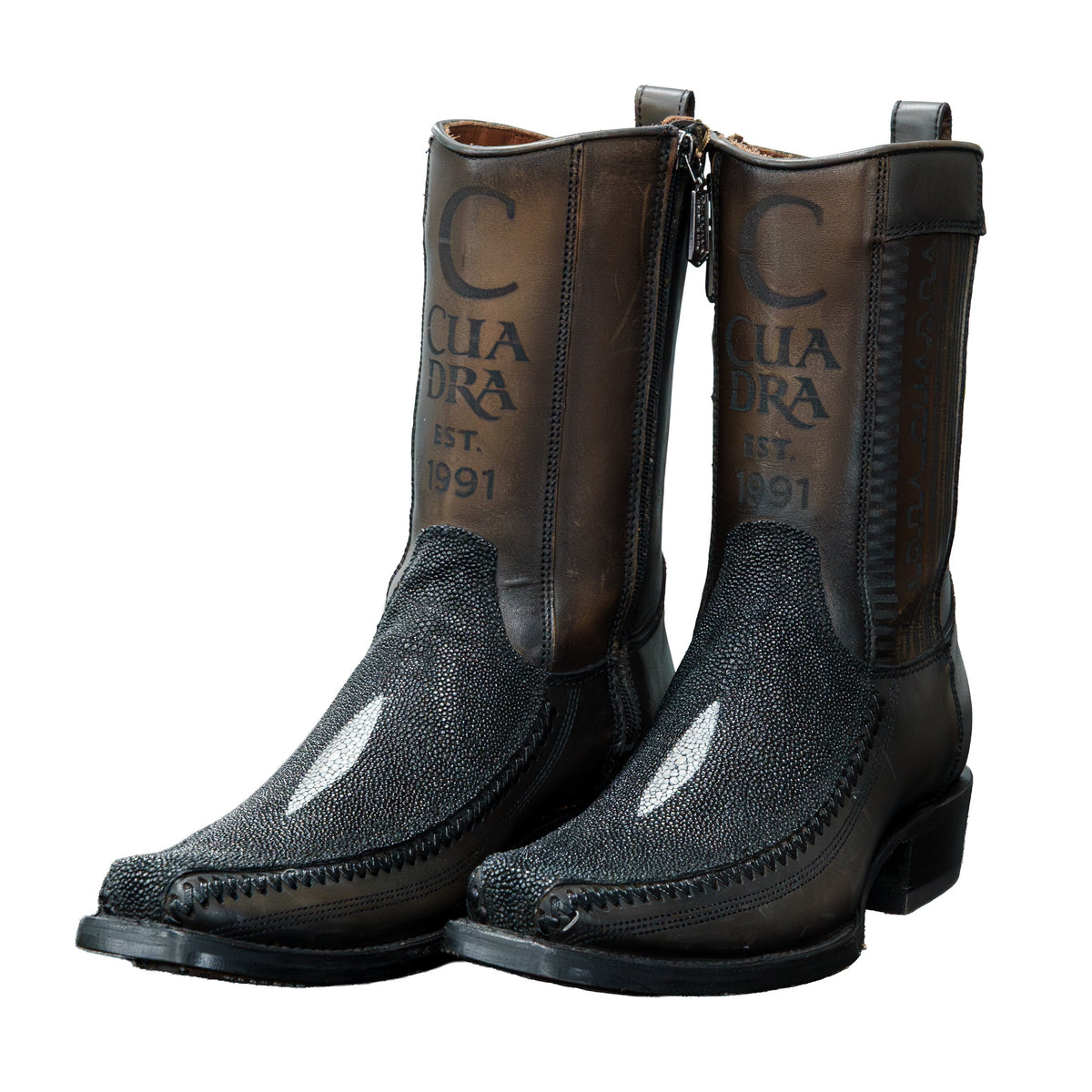 Cuadra Men's White Spot Black Boots 1J2KMA CJ 783