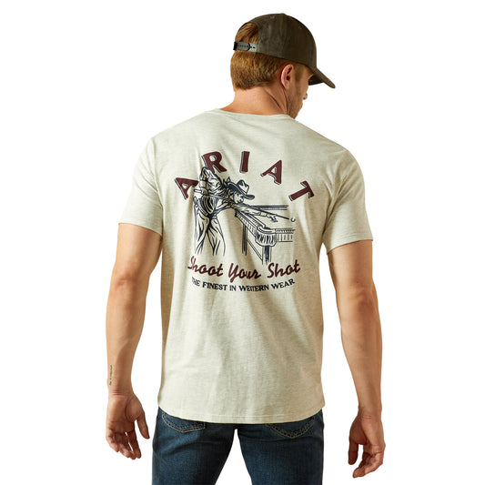 Ariat Shoot your Shot Oatmeal T-shirt 10062412
