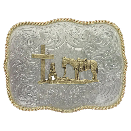 Hebilla Montana Silversmiths German Silver Christian Cowboy G868-731