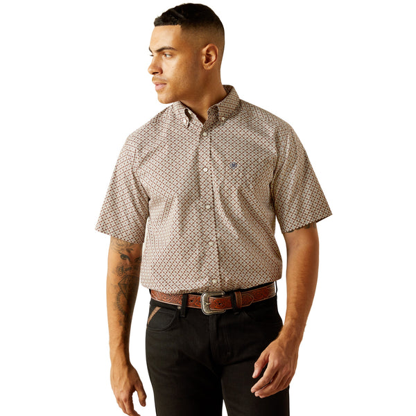 Camisa Ariat Manga Corta Carmelo Cafe 10059012