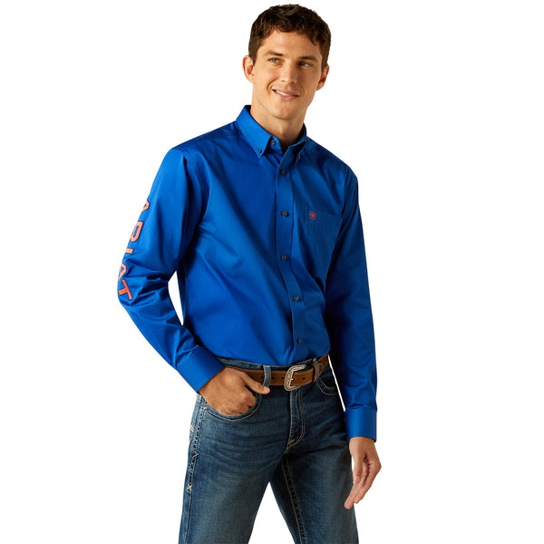 Ariat Team Logo Shirt Ora Blue 10059136