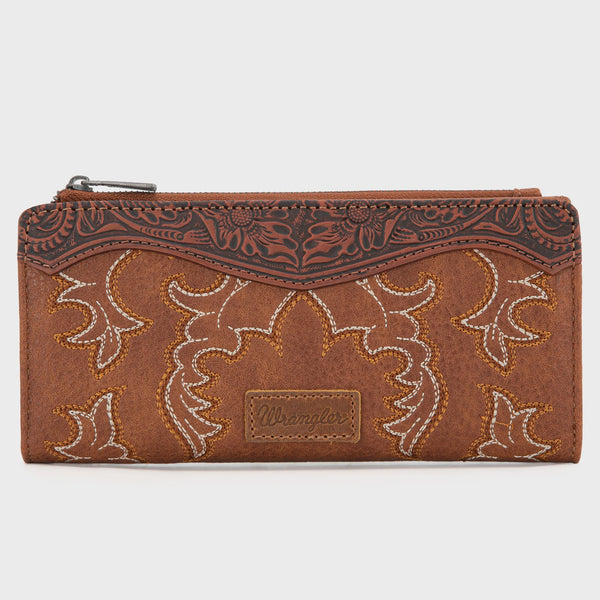 Cartera Wrangler Bi-Fold Bordada Cafe WG145-212BR