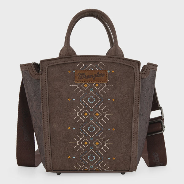 Wrangler Aztec Floral Embroidered Bag Coffee WG211-8014CF