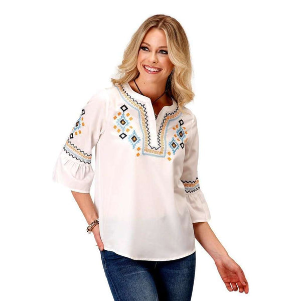 Blusa Dama Ropper Bordada Blanca 1019