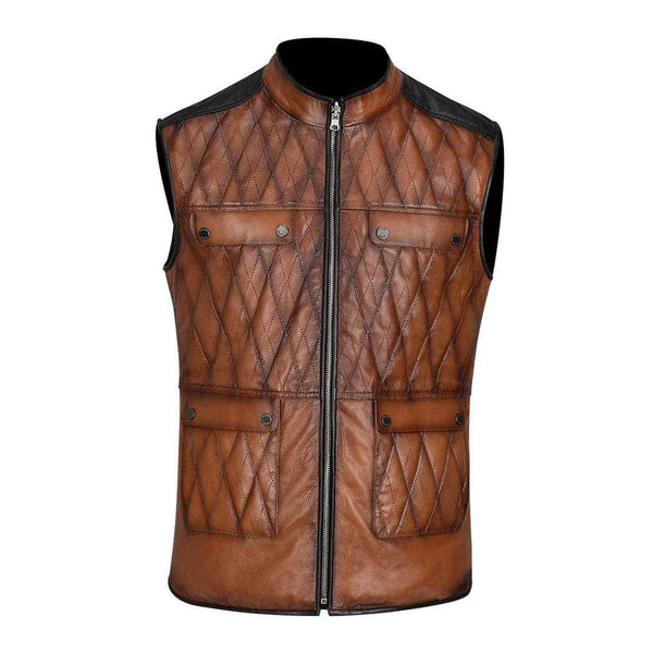 Chaleco Cuadra Caballero Doble Vista Cordero H302COB
