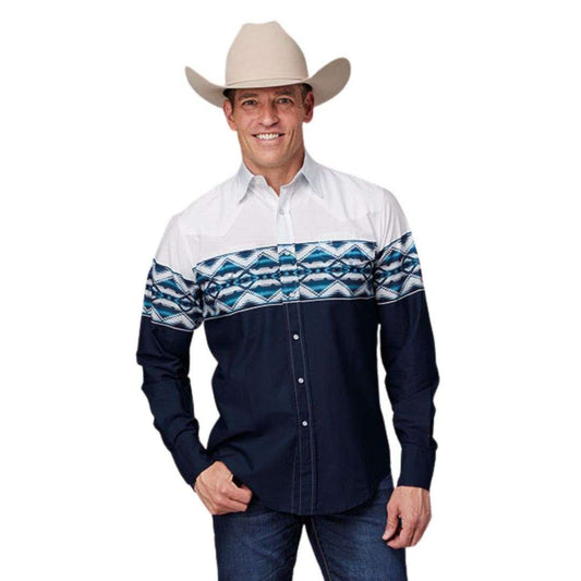 Camisa Stetson Aztec Azul 0431-0410