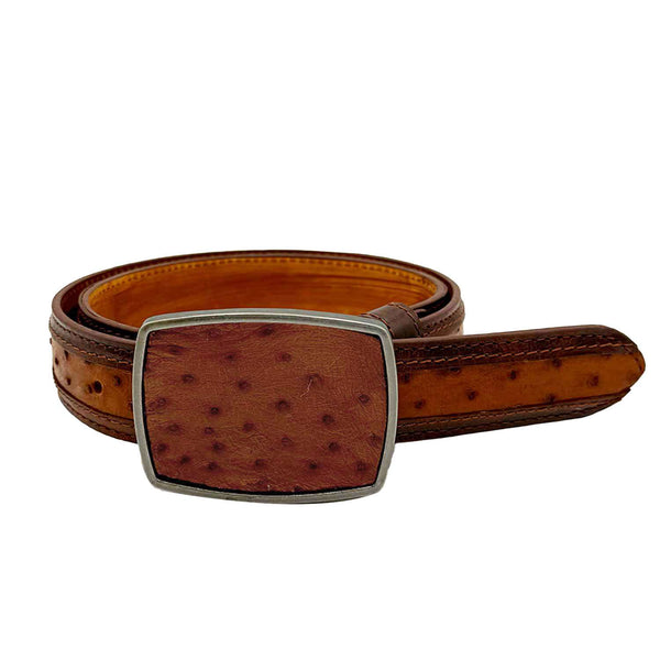 Cualtralba N Ostrich Belt Cognac