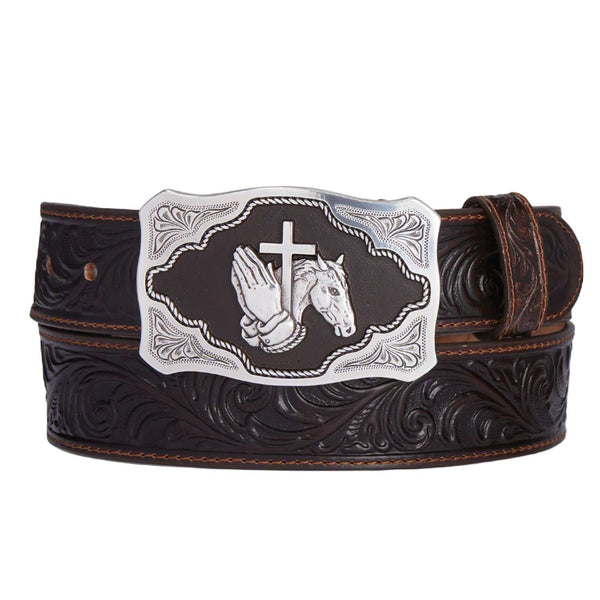 Faith Floral Belt Dark Brown C42795