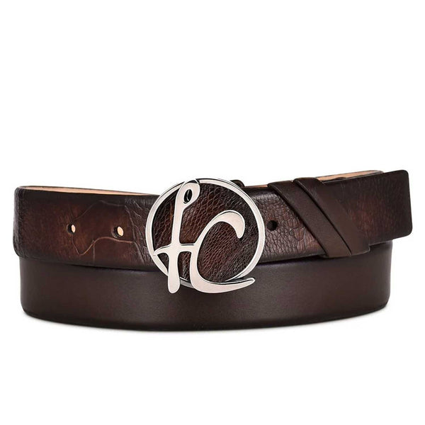Ostrich Square Belt Brown CS537PA